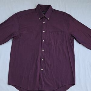 Como Sport Burgundy Button Down Shirt Men’s M 100% Cotton Italy